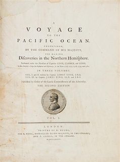 COOK, CAPTAIN JAMES AND JAMES KING. A Voyage to the Pacific Ocean. London, 1785. 3 vols. Second quarto edition.
