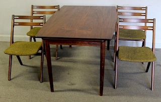 Midcentury Danish Dining Set Including 6 Chairs.