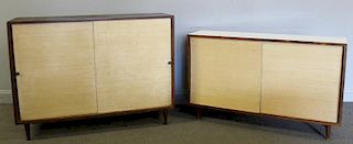 Set of 2 Paul McCobb Style Slide Front Cabinets.