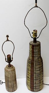 Midcentury Pair of Scandinavian Ceramic Lamps.