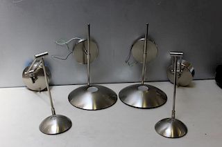 2 Pair of Modern Stainless Wall Sconces.