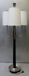 Midcentury Parzinger Style 3 Arm Walnut Lamp.