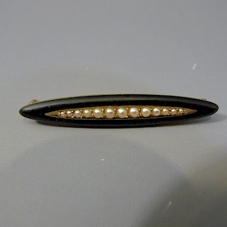 ANTIQUE BELLE EPOQUE 14K SOLID GOLD PEARL PIN