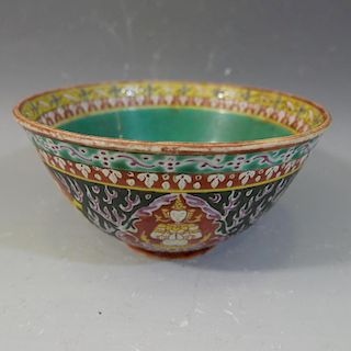 ANTIQUE CHINESE BENCHARONG THAI STYLE BOWL - 18/19TH CENTURY