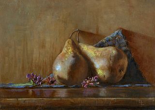 Lina Liberace, “Two Pears and Dried Flowers”