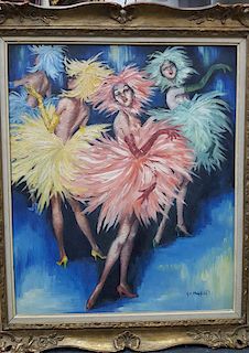 George Muhlfield tropical dancers paintings mid-century modern impressionist