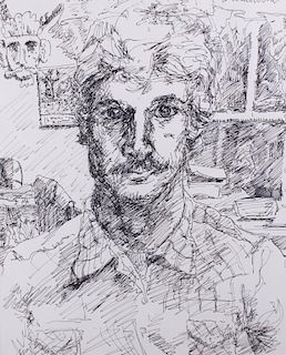 Modern Portrait Sketch, Framed