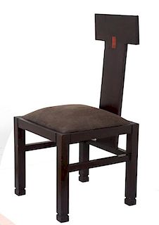 Modern Ebonized T-Back Side Chair