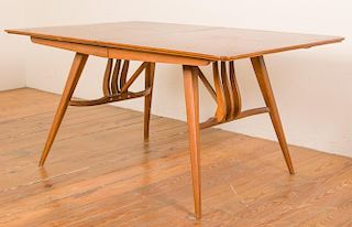 Wood Veneer Modern Dining Table w/ Leaves