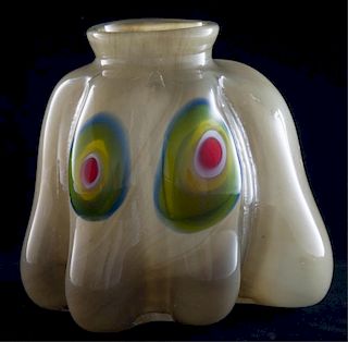 Sterling Crandall Art Glass Vase