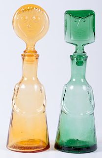 Erik Hoglund Modern Figural Glass Bottles, Two (2)