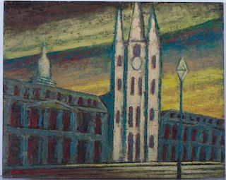 Larry Edwardson Cathedral-Basilica Oil on Board