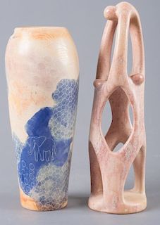 Handcrafted Kenyan Vase & Abstract Sculpture