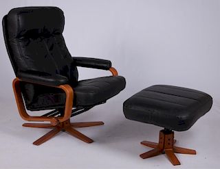 Skippers Mobler Reclining Lounge Chair & Ottoman