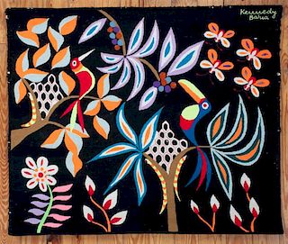 Kennedy Bahia Needlepoint Tapestry, "Borboletas"