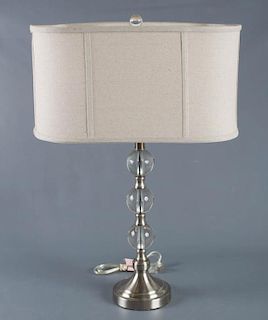 Modern Satin Nickel Stacked Ball Lamp