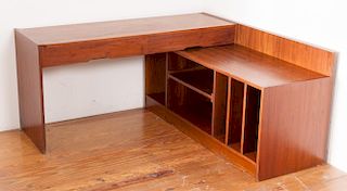 Mid-Century Danish Two-Piece Extendable Desk