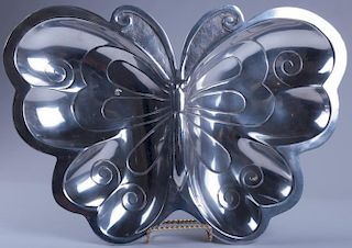 Vintage Aluminum Butterfly Tray