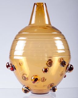 Signed Moro Art Glass Vase