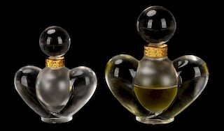 2 Lalique Perfume Bottles, Farouche by Nina Ricci