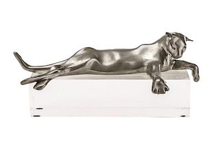 Castor Cooper, Pewter Lioness With Lucite Base