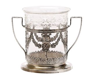 Black, Starr & Frost Sterling & Glass Loving Cup