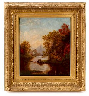 American School, Autumn Lakeside Landscape, Oil