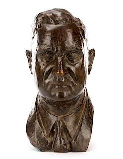Mid Century American Bronze Bust by Pietro Lazzari
