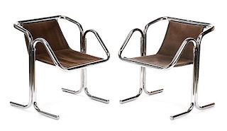 Pair of 'Arcadia' Chrome Chairs by Jerry Johnson