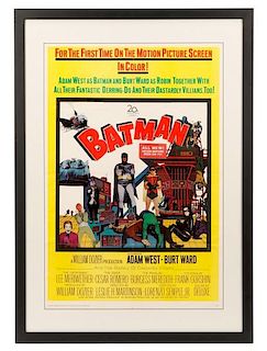 1966 Batman Motion Picture One Sheet Movie Poster
