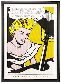Roy Lichtenstein, "Girl At Piano", Serigraph