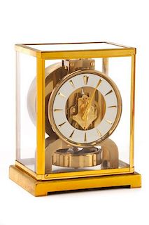 Early LeCoultre Gilt Brass Atmos Clock, 526-5 Cal.