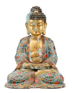 Cloisonne Dhyani Buddha Amitabha Sculpture