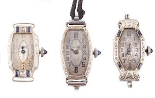 Collection of 3 Art Deco Watches, Bruner & Others