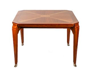 Continental Art Moderne Square Inlaid Table