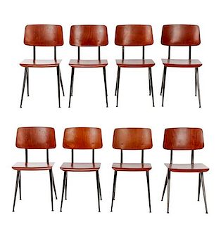 Set of 8 MCM Galvanitas S16 Molded Plywood Chairs