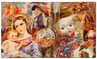 Paul Rousso, "Supper Club Girls", Mixed Media