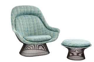 Warren Platner High-Back Lounge Chair & Ottoman