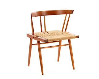 George Nakashima Grass Seat Armchair, 1960s