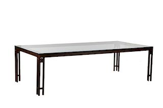 Custom Steel & Glass Modernist Dining Table