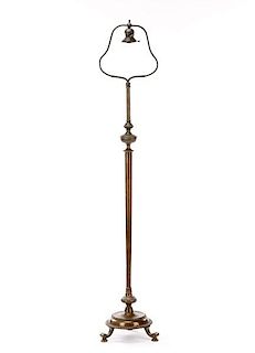 Bronze Harp Style Floor Lamp w/ Hubbell Paddle