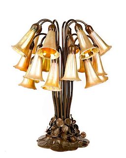 Tiffany Style 18 Light Lily Table Lamp