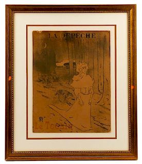 Toulouse-Lautrec Litho, "Le Tocsin (La Depeche)"