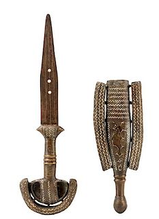 19th C. Tuareg Bronze Ceremonial Sword & Scabbard