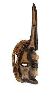 African Igbo Carved Mma Ji Mask, 20th Century