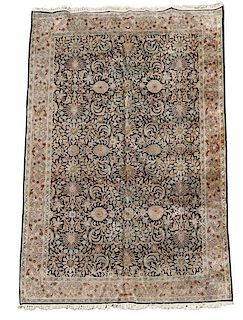 Hand Woven Indian Silk Tabriz Area Rug 6' x 9'