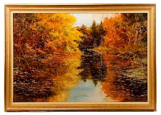 Thomas A. DeDecker, "Autumn Reflections", Oil