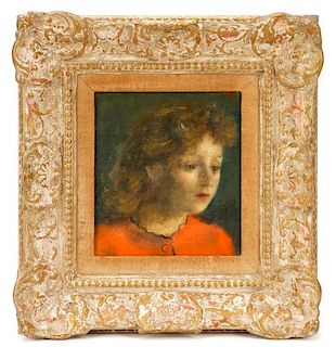 Robert Phillips, Girl In Red, Oil On Canvas