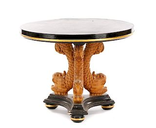 Neoclassical Style Figural Painted Cocktail Table