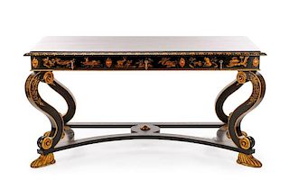 Regency Style Chinoiserie Decorated Library Table